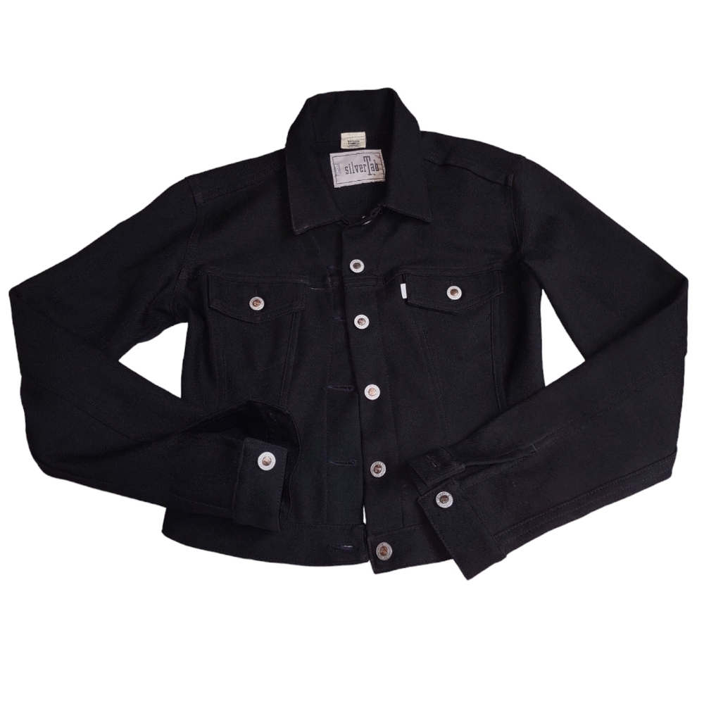 Levi's XS Silver Tab Black Stretch Denim Jean Jacket